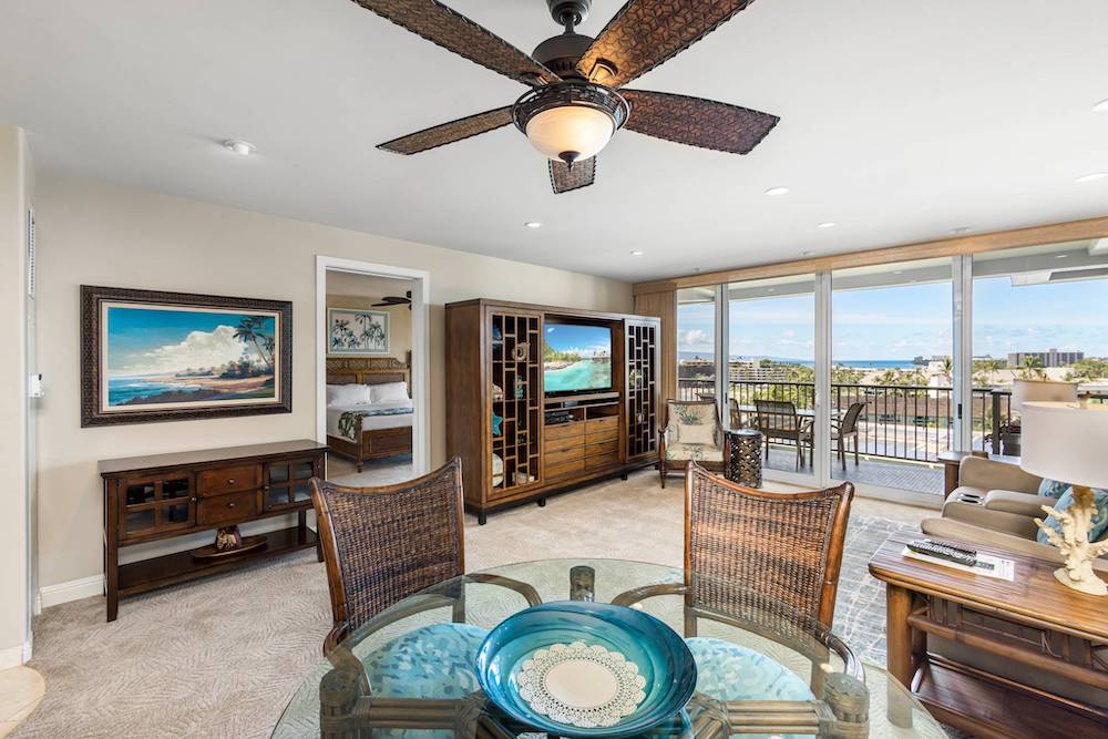 interior of vacation rental in Maui at the Whaler resort