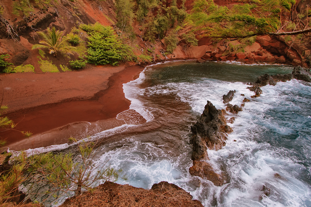 Red sand beach