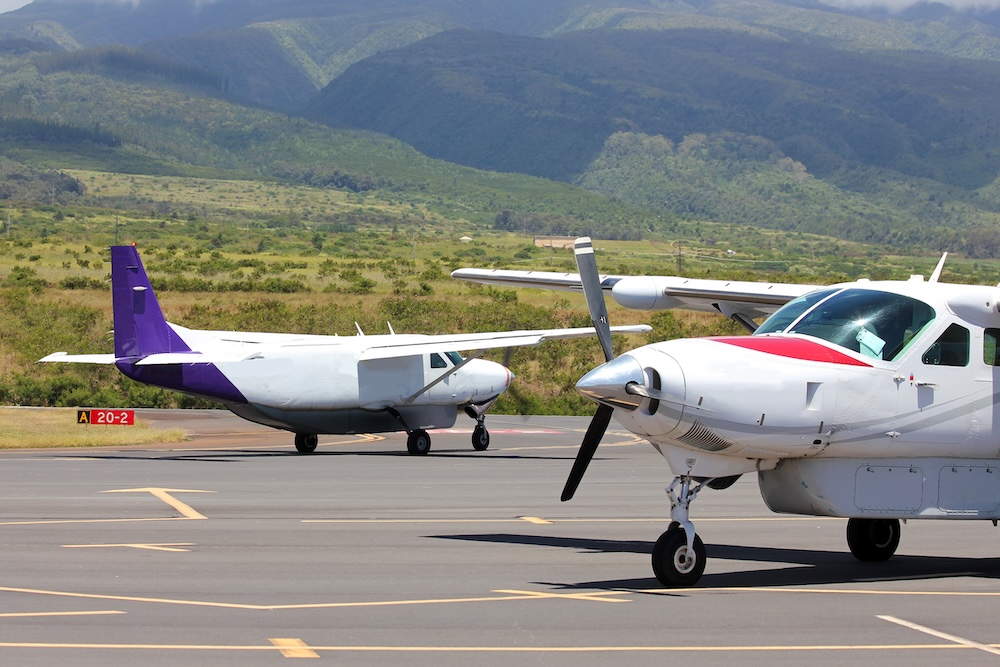 small plane at hawaiian airport